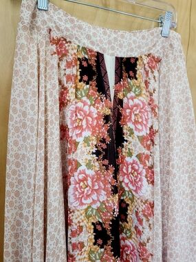 Free People Pink Floral Maxi Skirt